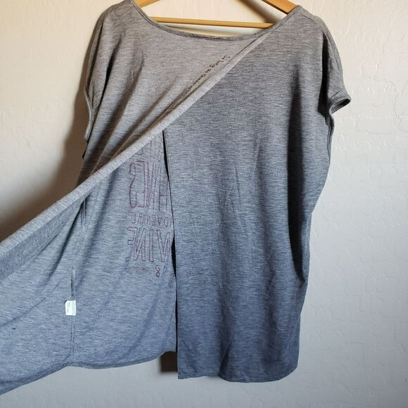 Disney Parks Mickey Mouse Top Split Back Celebrate Food Wine Grey Size Womens XL - Picture 8 of 10